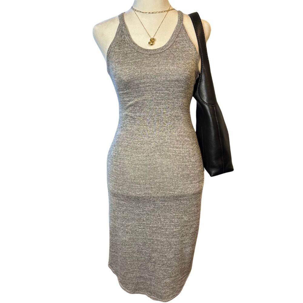Aritzia Wilfred Free Heather Gray Bodycon Racerback Midi Dress Size XS
